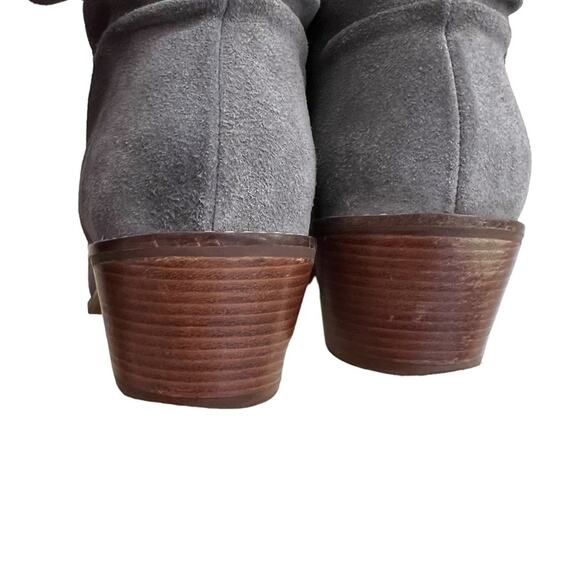 Cole Haan Alayna Slouch Stack Heeled Suede Booties Gray Women’s Size 9 - Picture 7 of 8